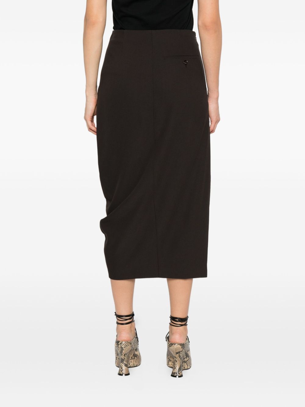 High Waist Asymmetric Hem Skirt
