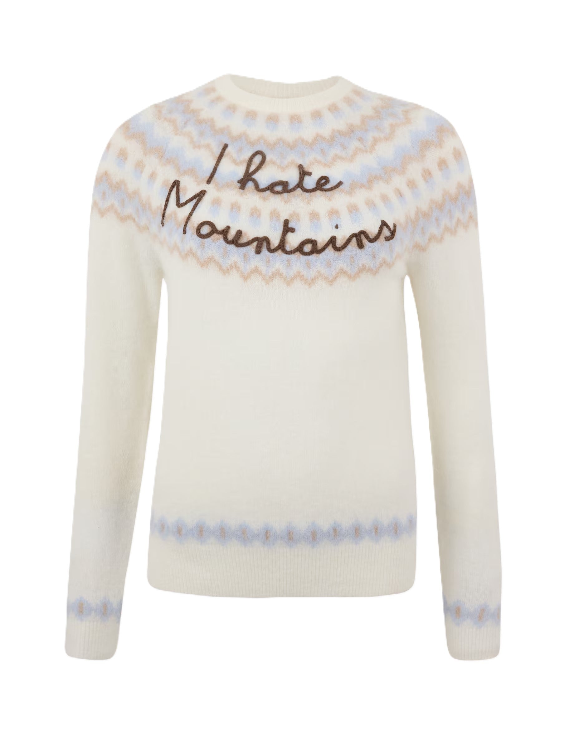 Nordic-Inspired Cream Sweater With Embroidered Detail