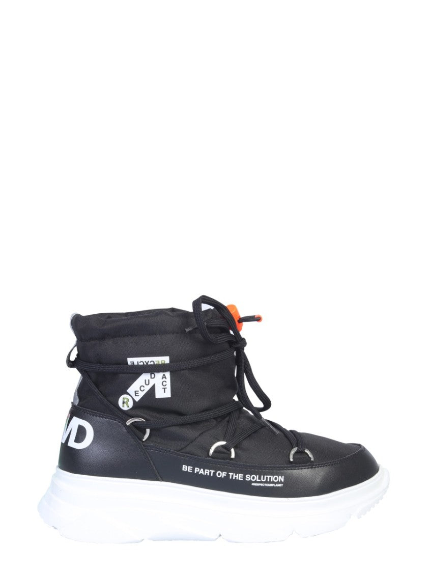 High-Top Black Nylon Boots