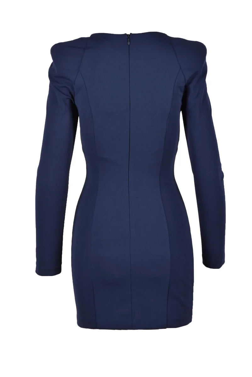 Fitted Mini Dress with Deep Square Neckline
