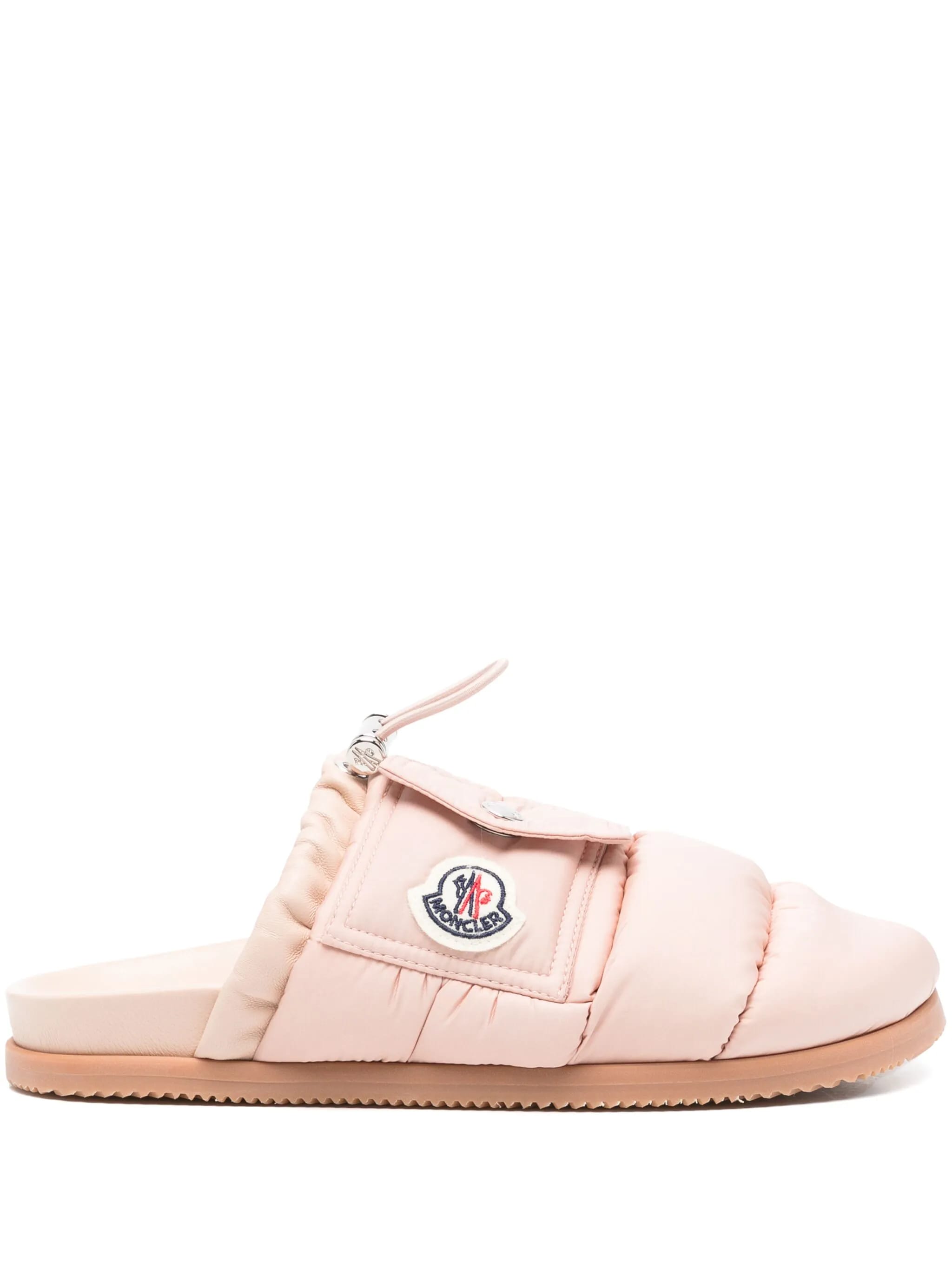 Black Mon Pocket Quilted Nylon Mules