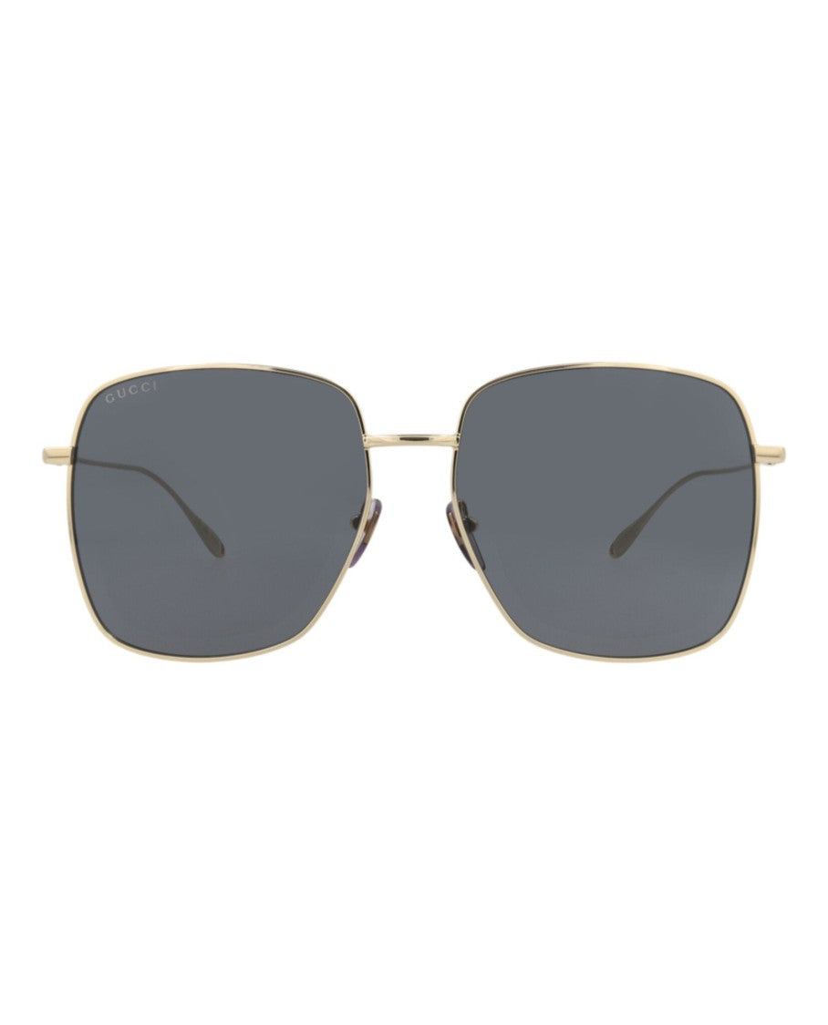 Square-Frame Metal Sunglasses