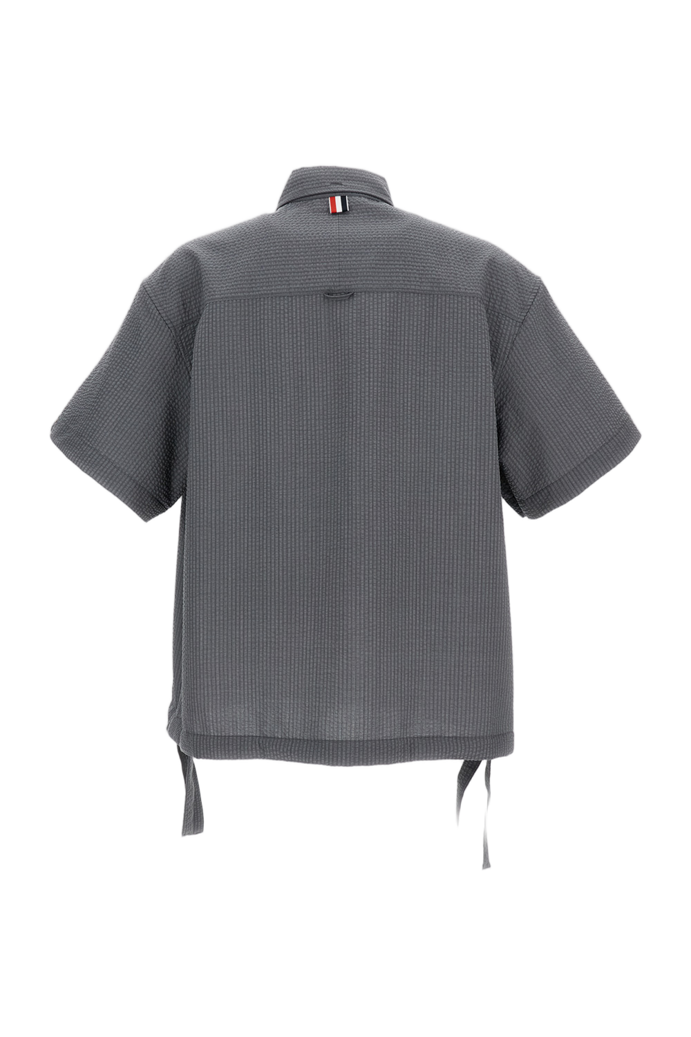 Gray Wool Short-Sleeve Oversize Shirt