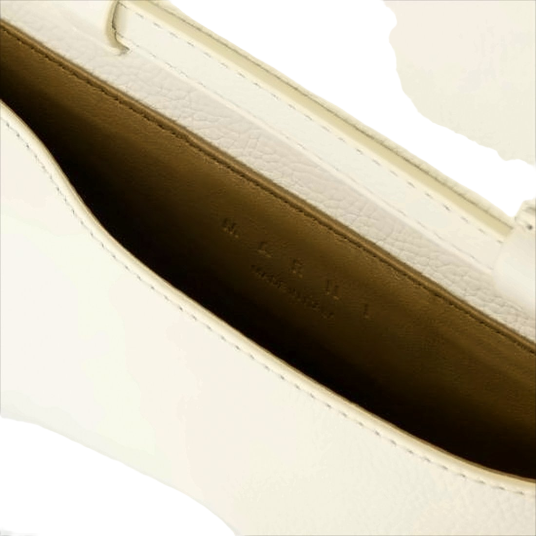 Structured White Calf Leather Crossbody Bag