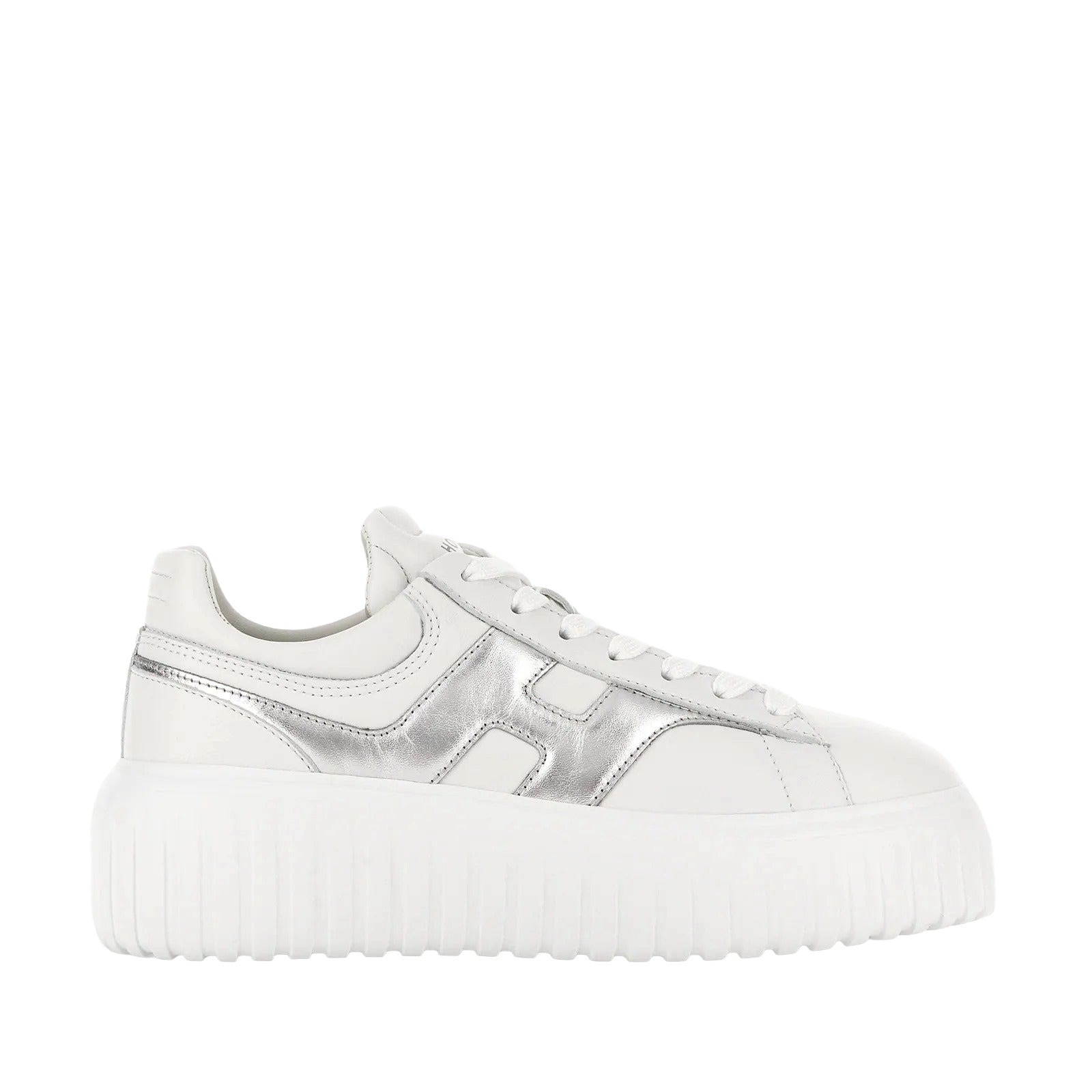 H-Stripes Lace-Up Sneakers in Sheepskin and Calfskin