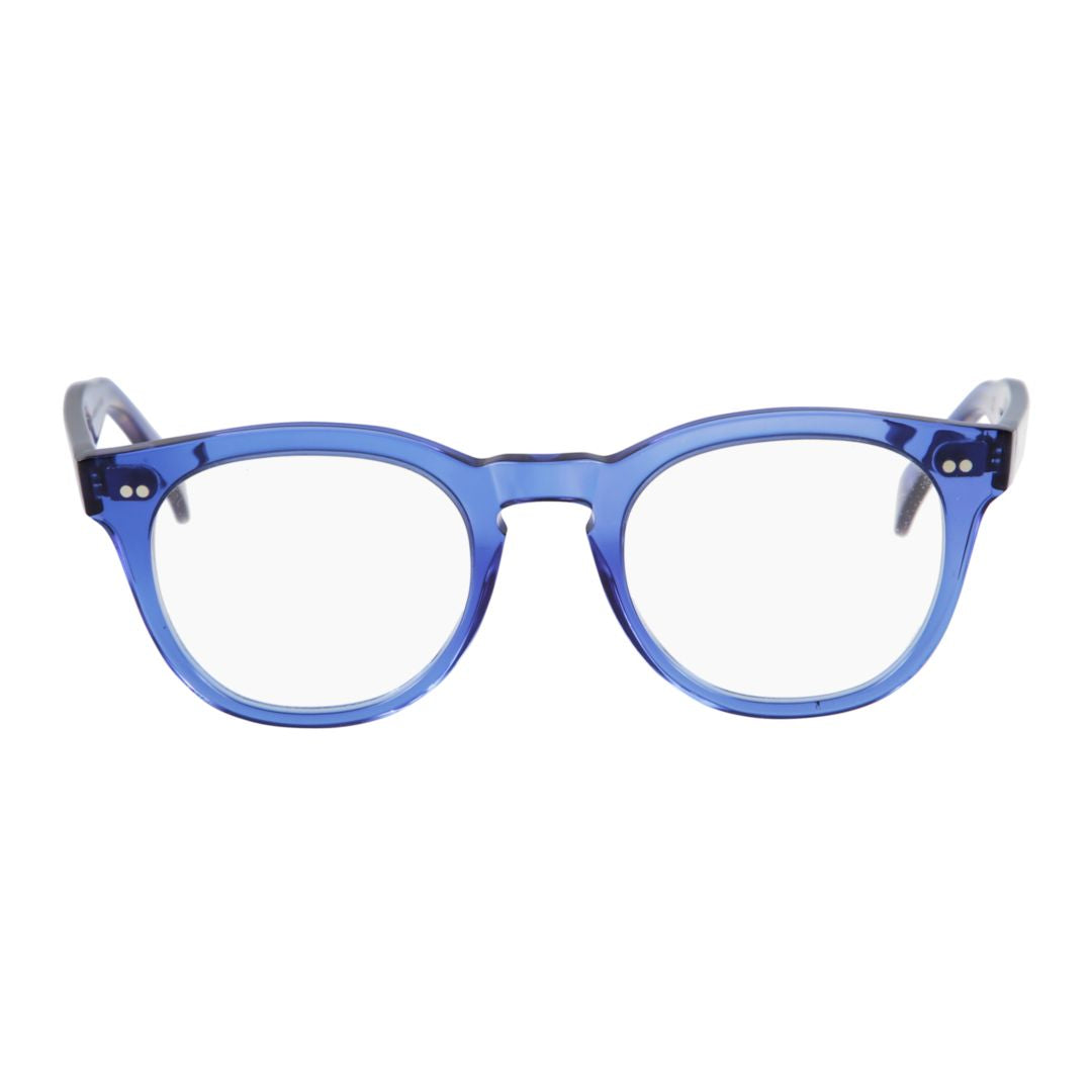 Tuxon-K Translucent Blue Acetate Rounded Square Eyeglasses