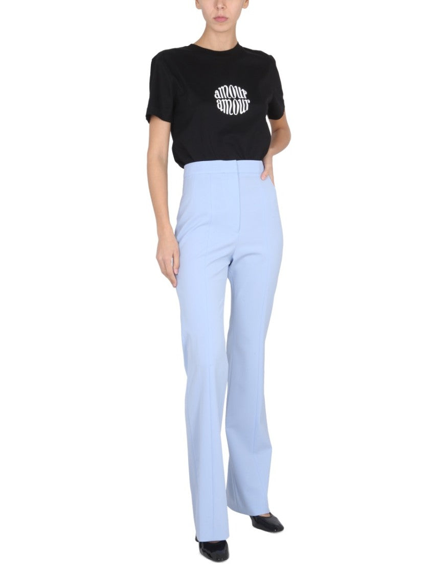 High-Waisted Straight-Leg Wool Pants