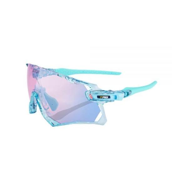 Futuristic Wraparound Sunglasses with Translucent Frame