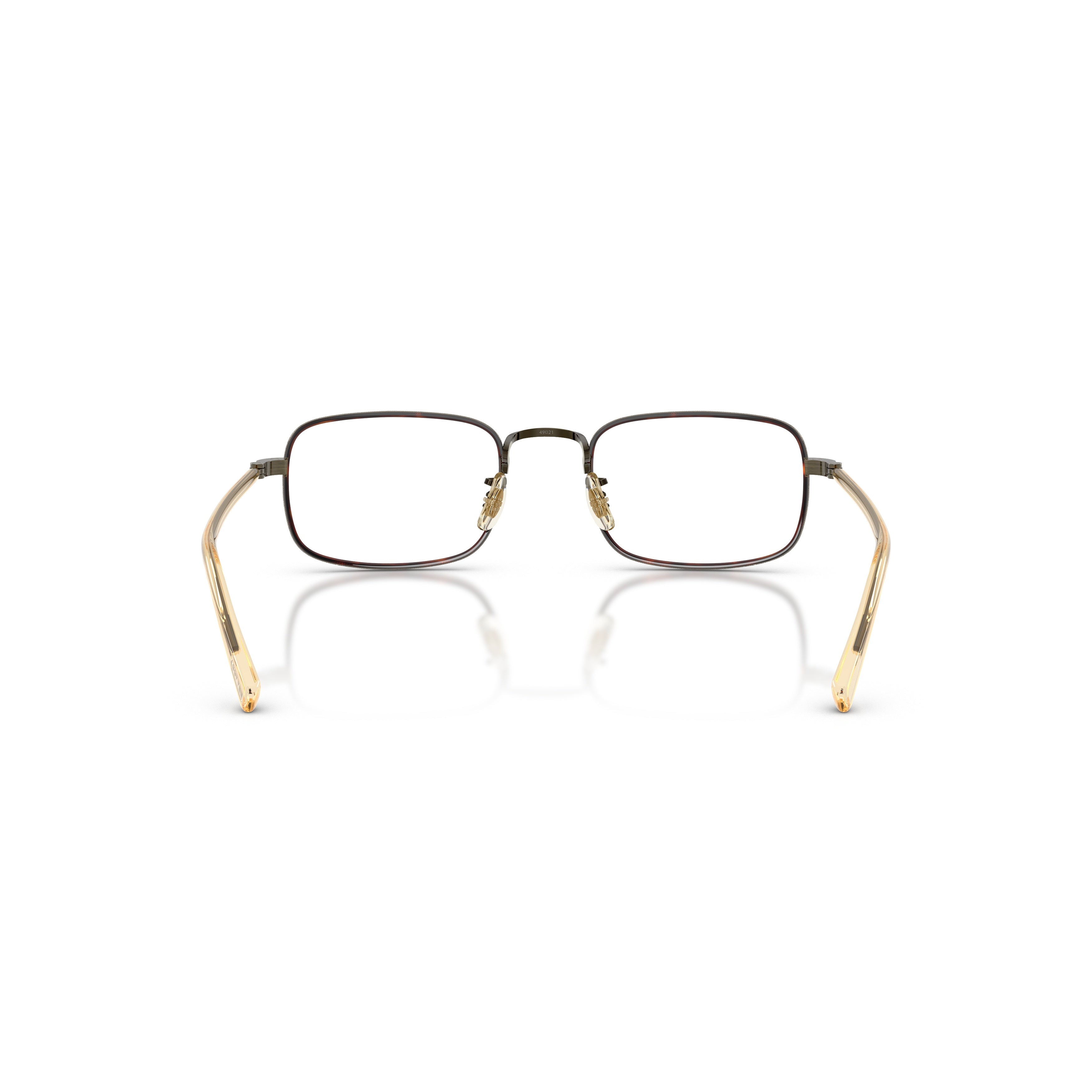 0ov1366t Rectangular Titanium Sunglasses with Gold-tone Temples