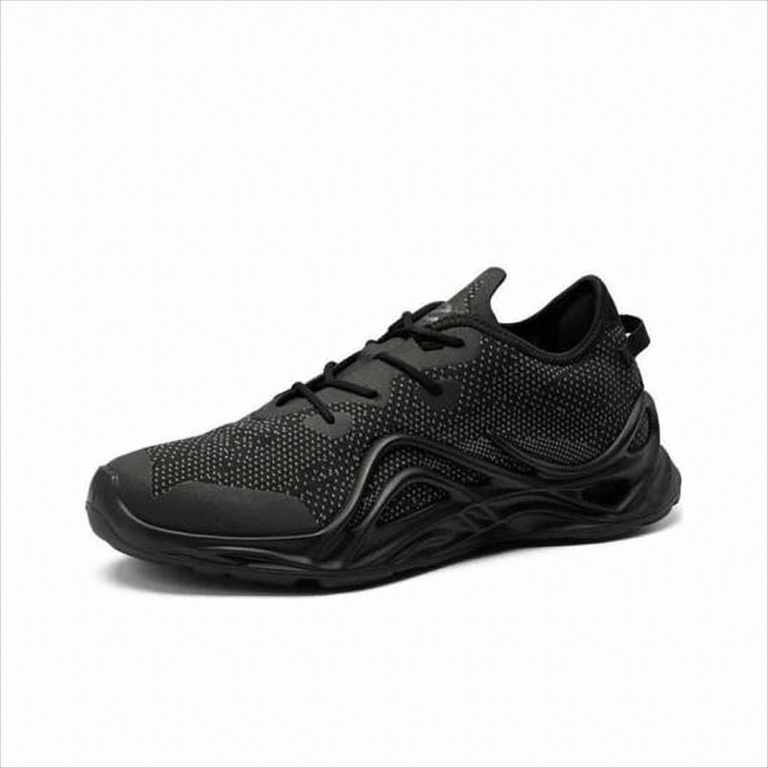 Textured Fabric and Leather Sneakers