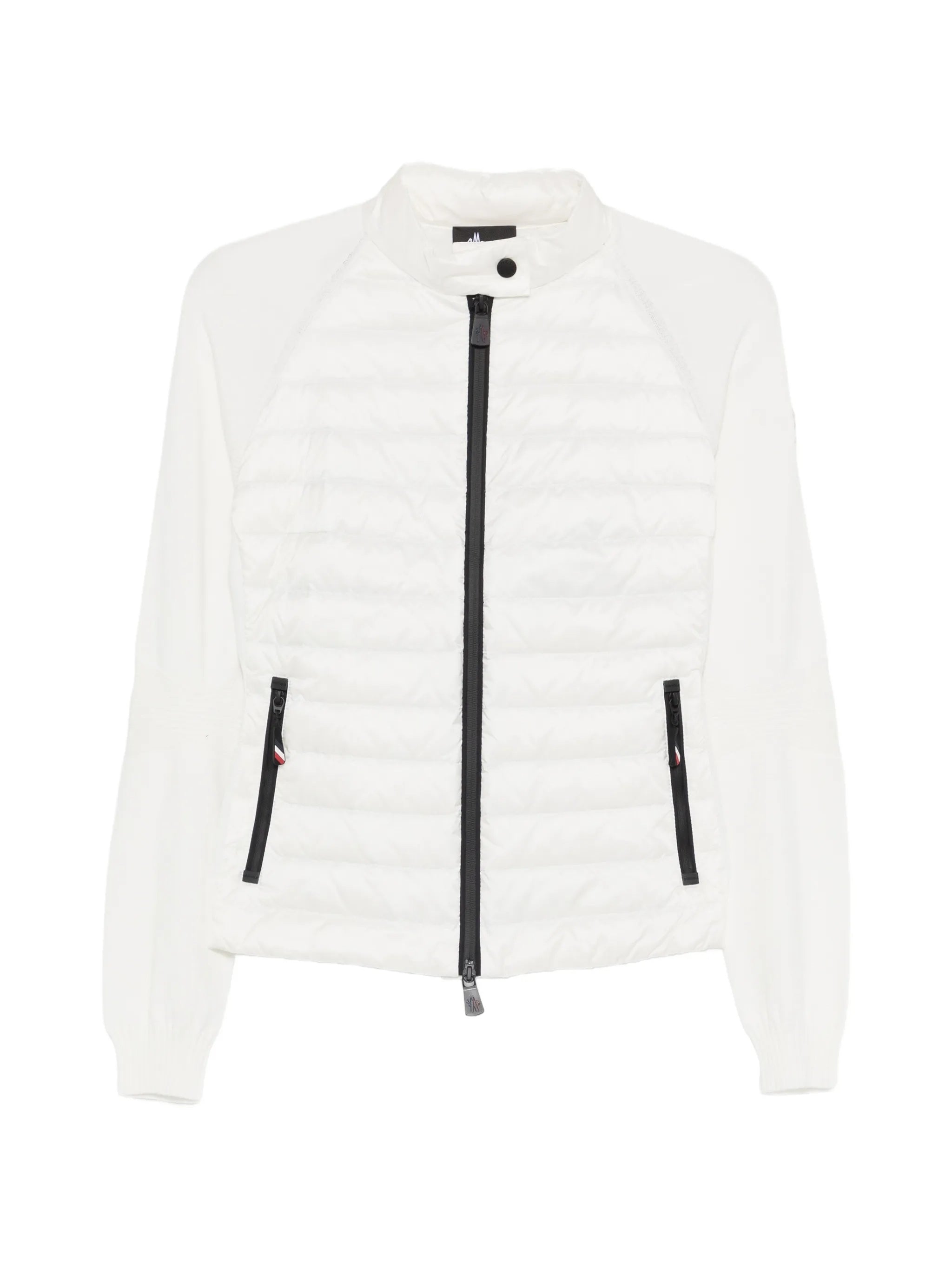 Black Quilted Panel Zip Cardigan