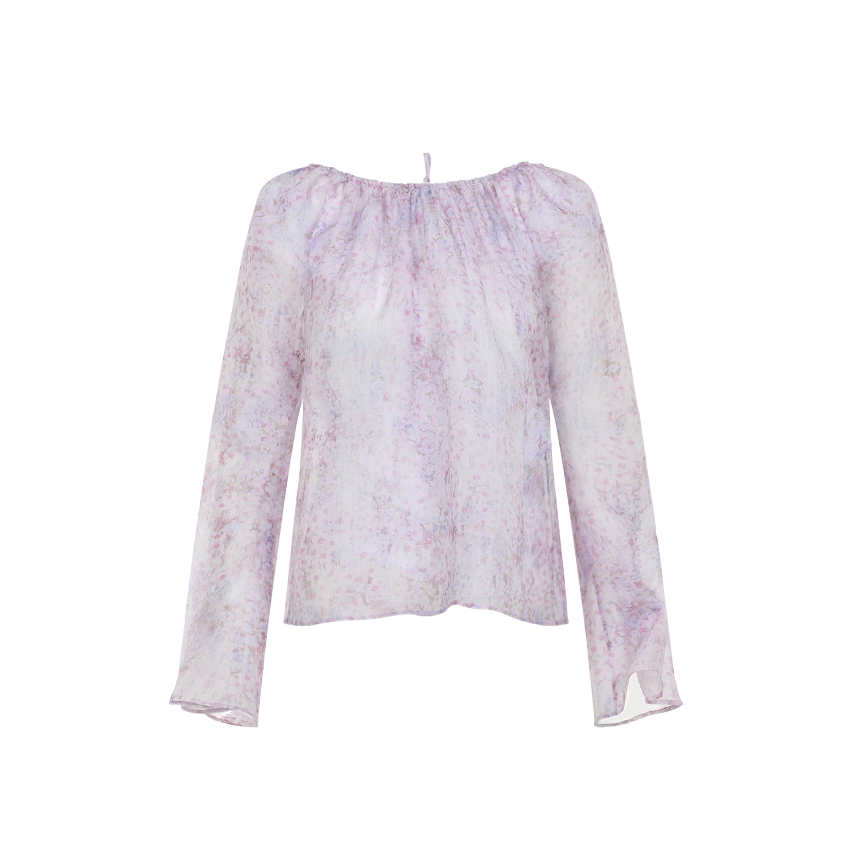 Silk Blouse With Delicate Floral Pattern