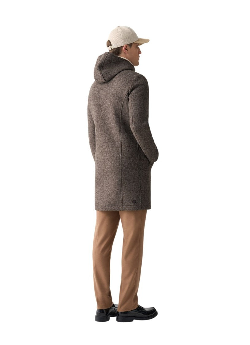 Tailored Brown Hooded Coat