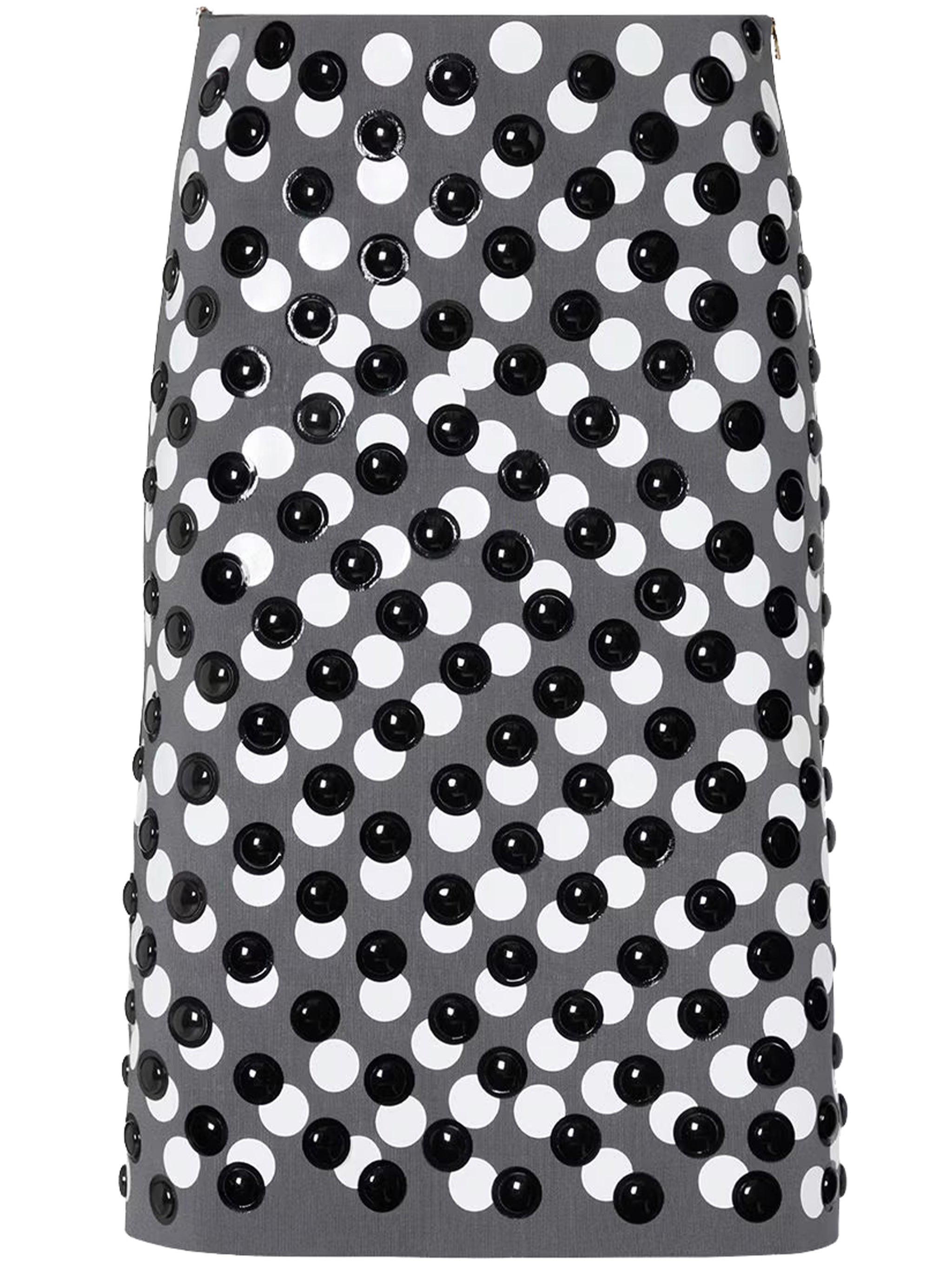 Viscose Mini Skirt with Circular Embellishments