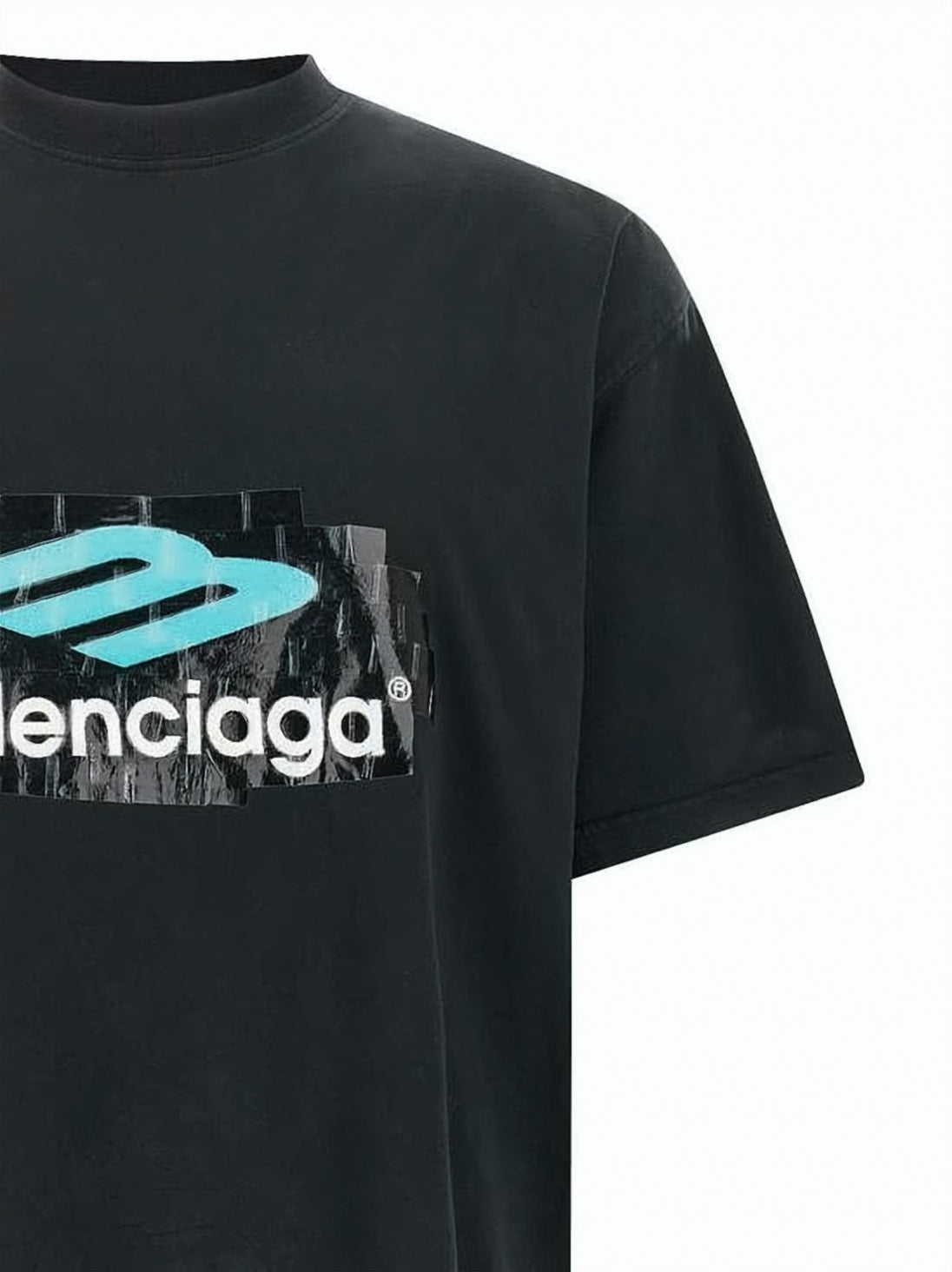 Black Graphic Logo Relaxed Cotton T-Shirt