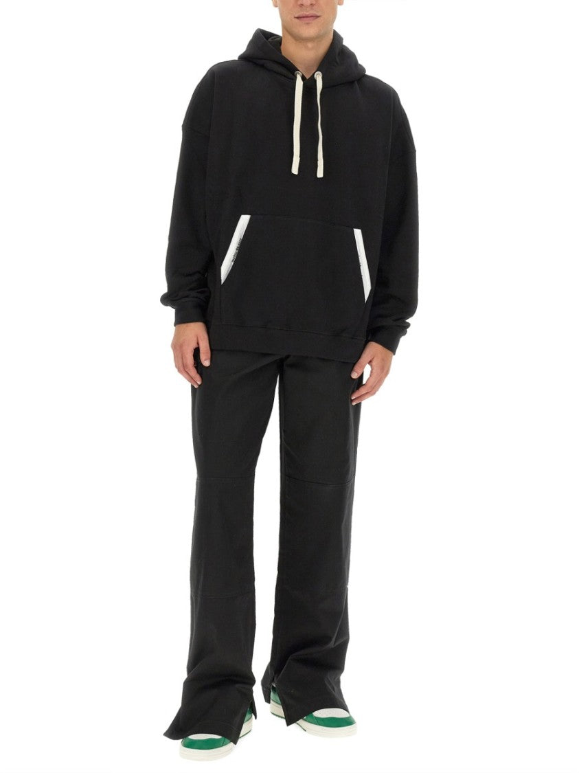 Relaxed-Fit Cotton Hoodie With Contrasting Drawstrings