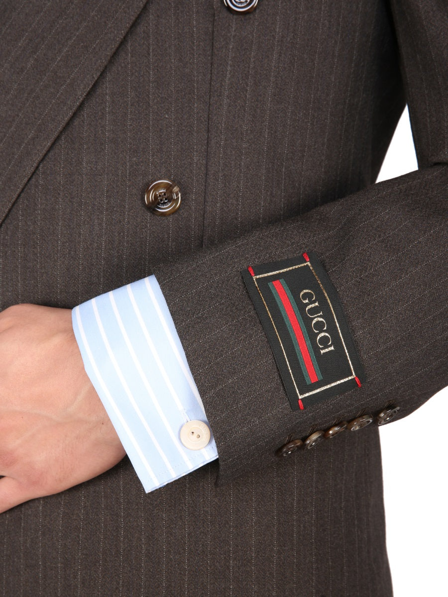 Double-Breasted Jacket with Peaked Lapels and Tailored Fit