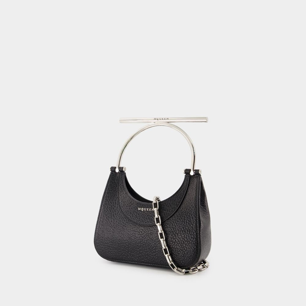 Mini Cross Bar Purse - Leather - Black