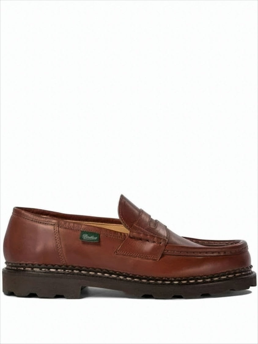 Classic Brown Loafers with Moccasin Stitching