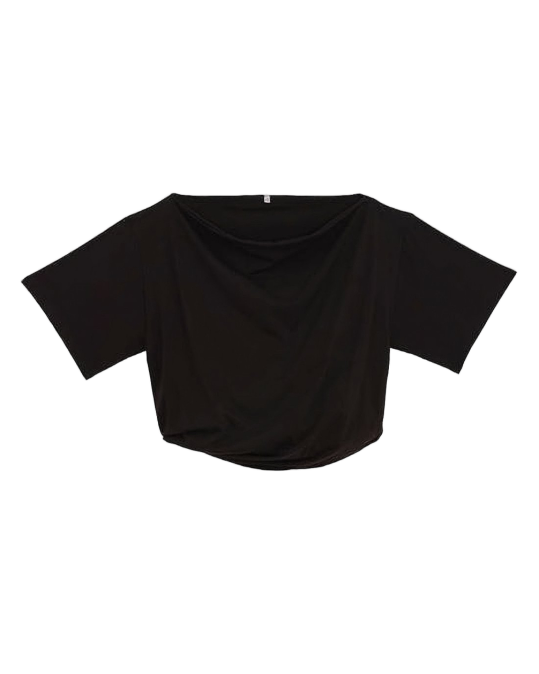 Cropped Black Short-Sleeve Top