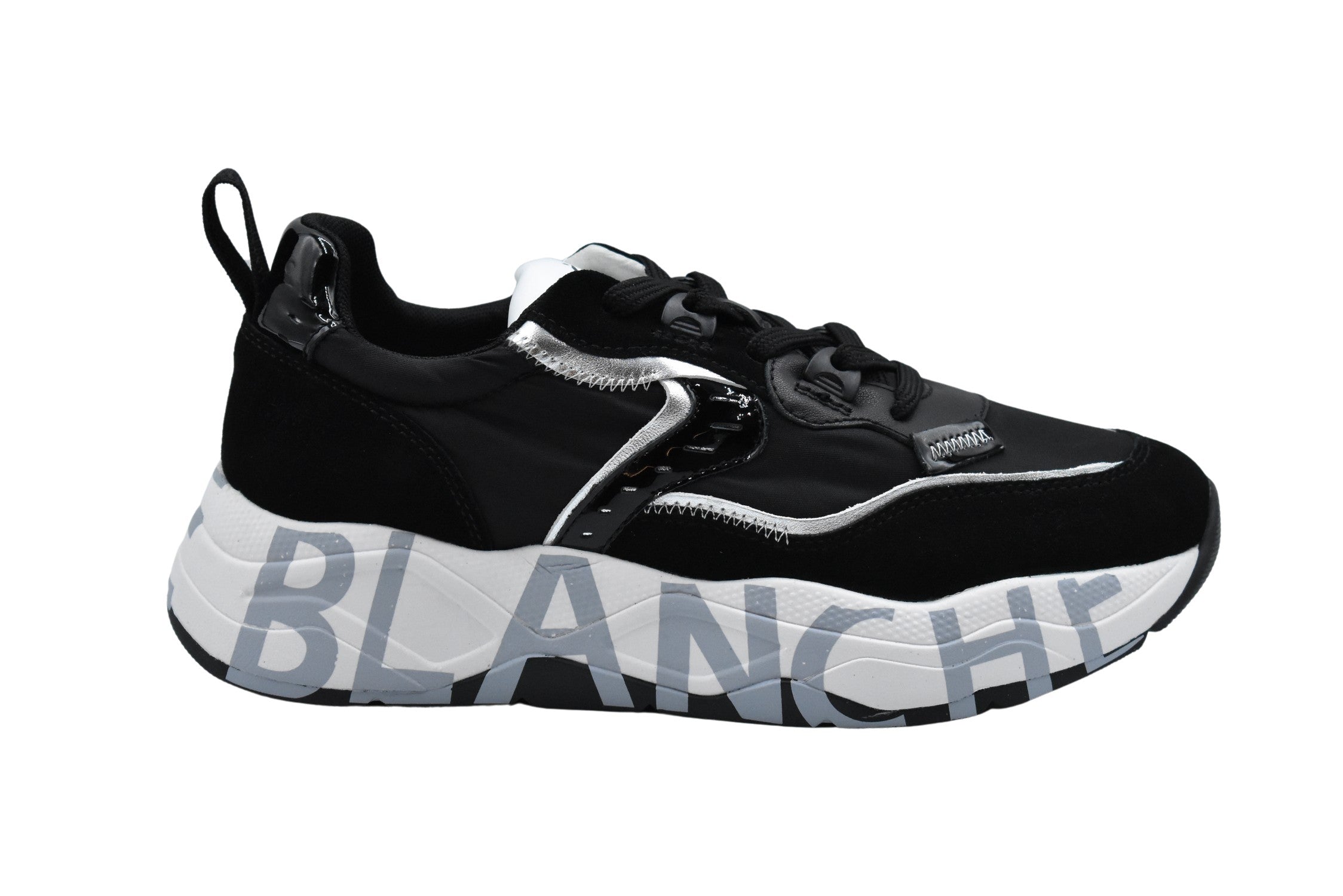 Black Platform Sneakers With Accents