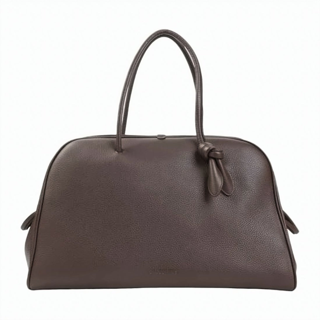Pebbled Calf Leather Structured Shoulder Bag