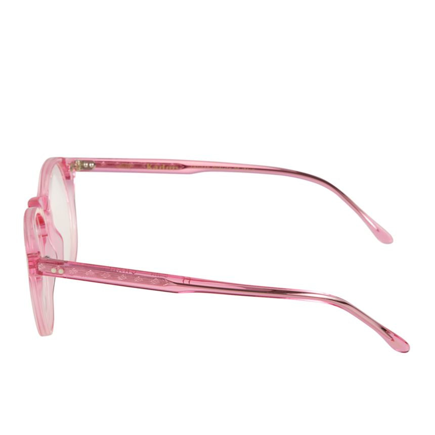 Chyli Translucent Pink Rounded Sunglasses with Keyhole Bridge
