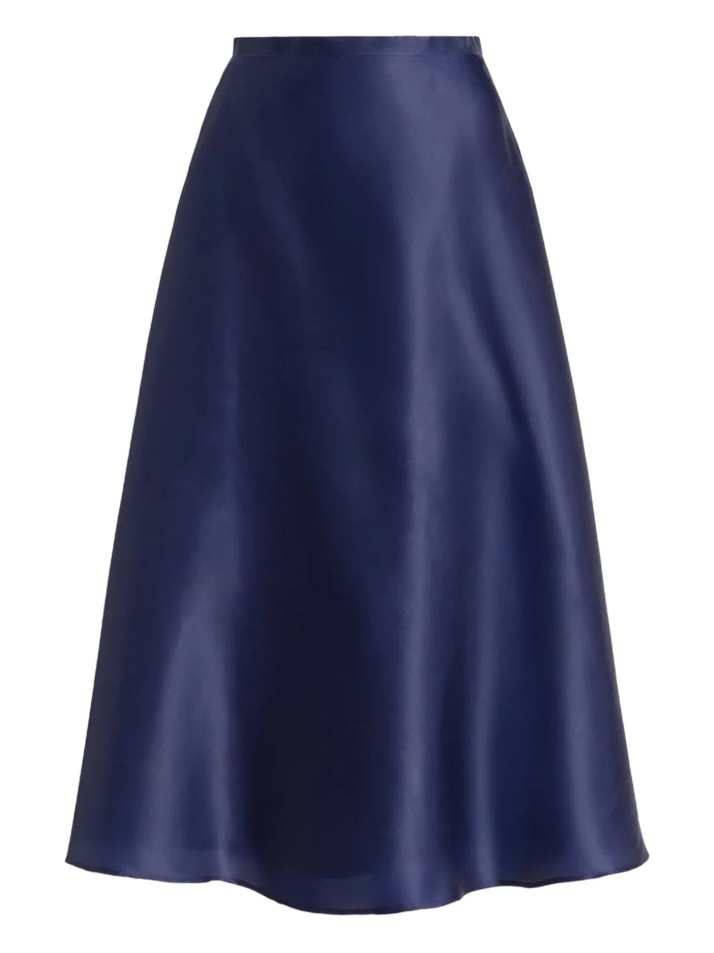 Smooth Organza Midi Skirt with High Waist