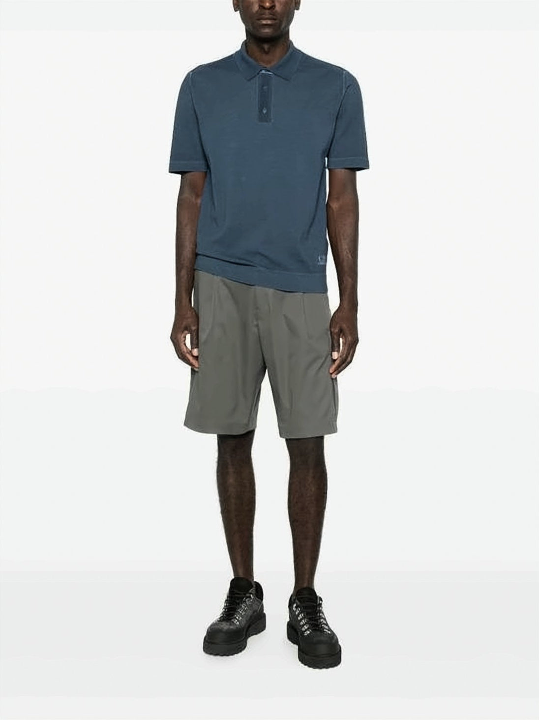 Classic Blue Polo Shirt With Embroidered Logo