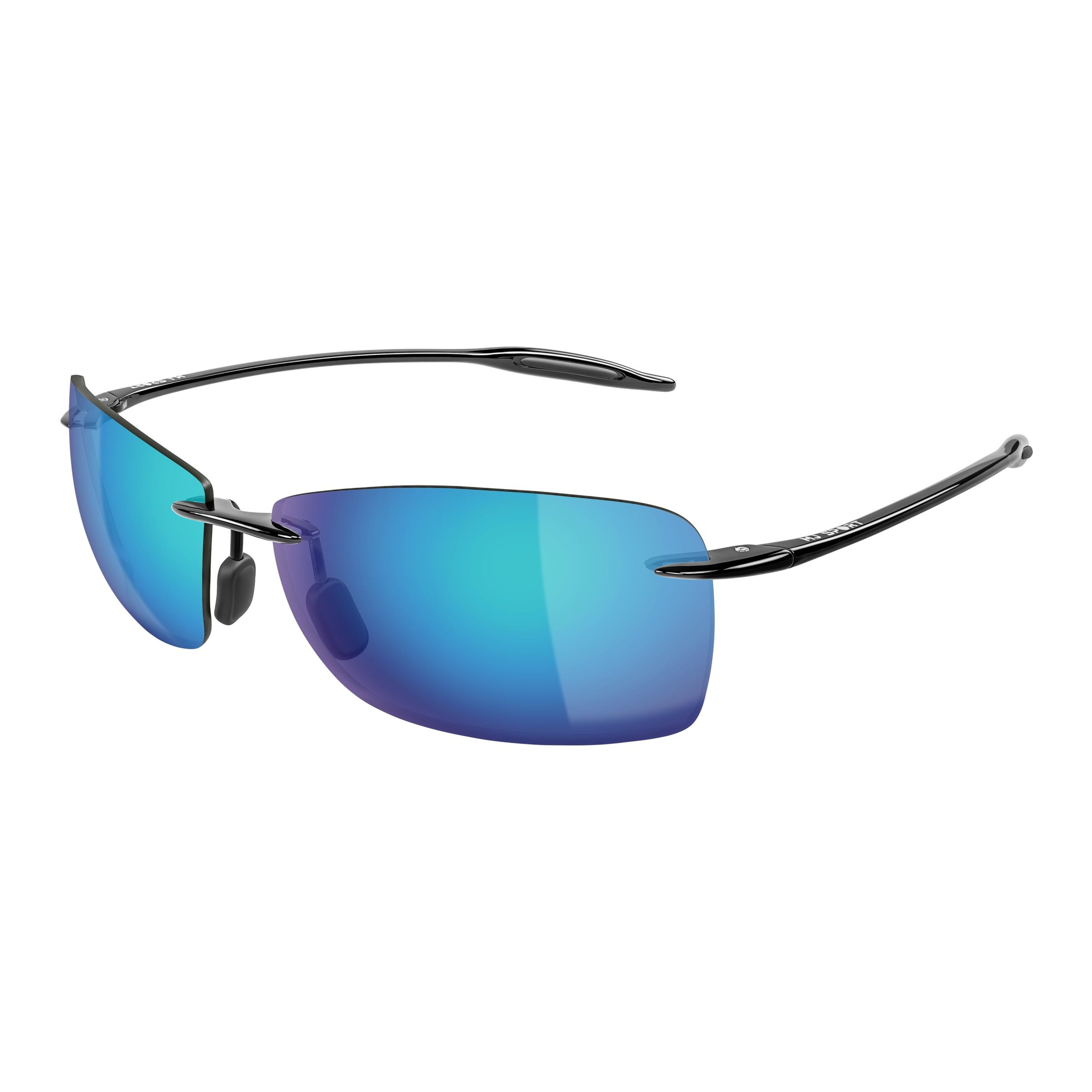Lighthouse Rectangular Rimless Sunglasses with Blue-Green Gradient Tint