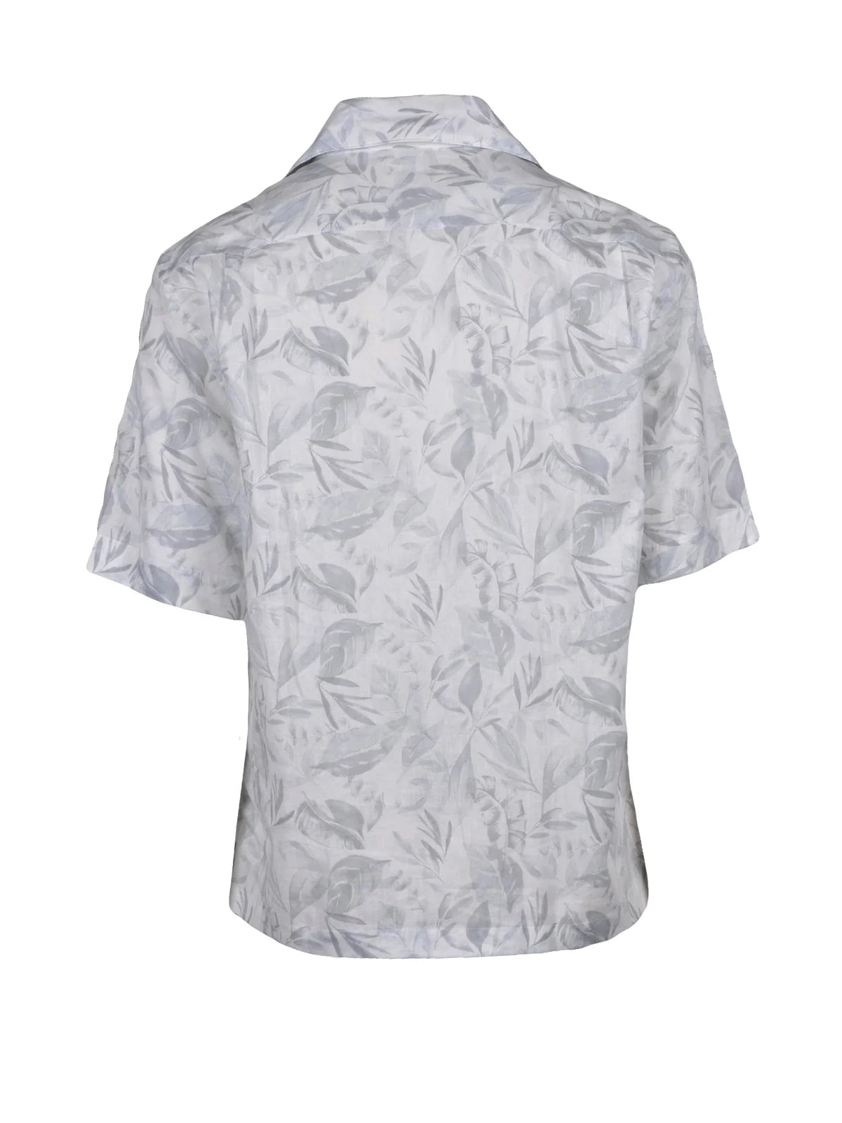 White Grey Linen Cotton Shirt