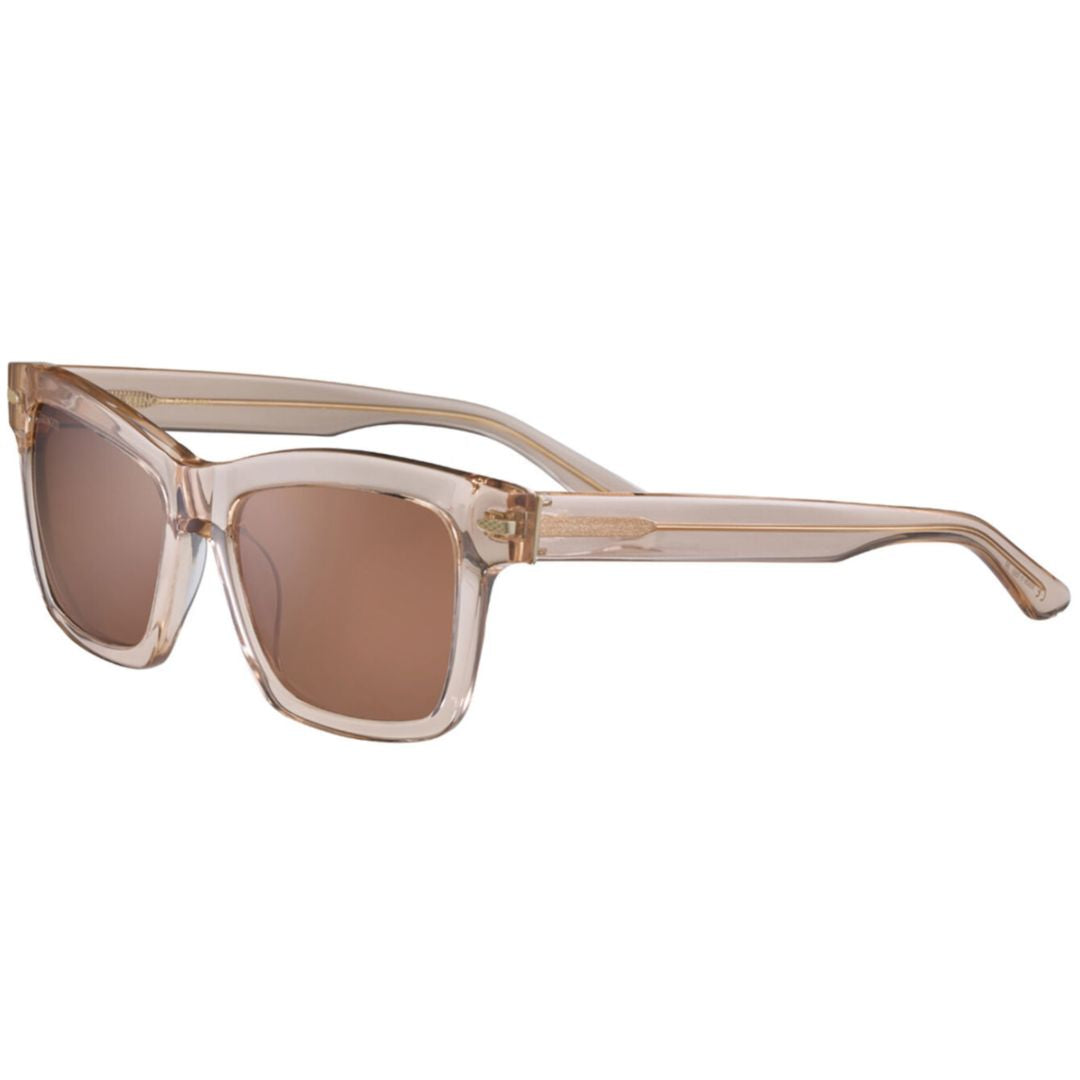Winona Translucent Beige Rectangular Sunglasses with Brown Tinted Lenses