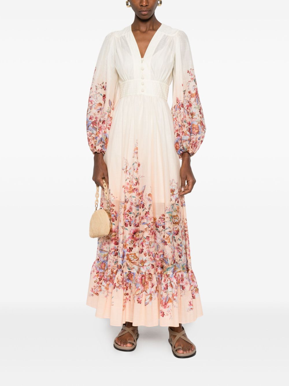Flowing Maxi Dress With Deep V-Neckline