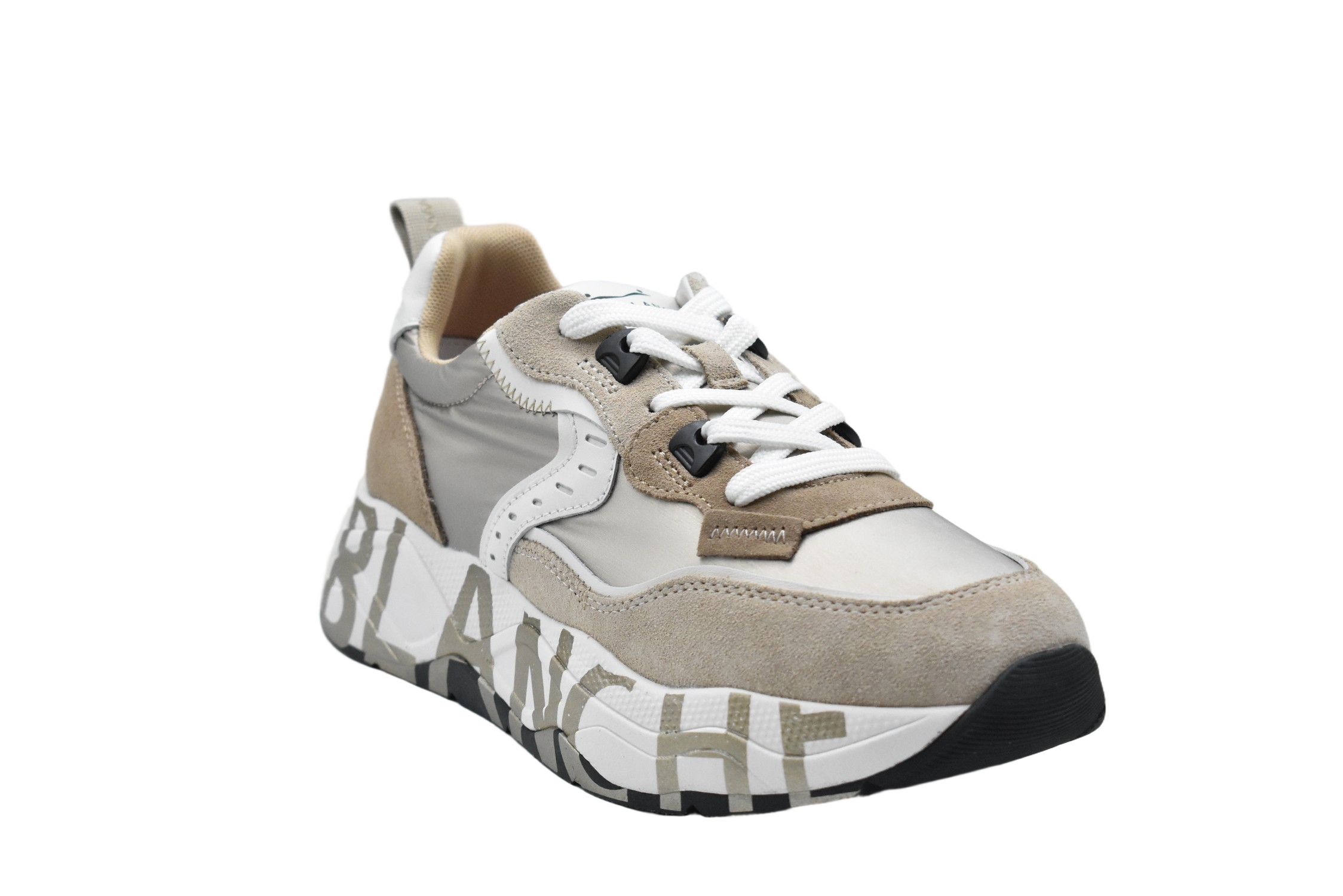 Platinum Low-Top Sneakers With Platform Sole