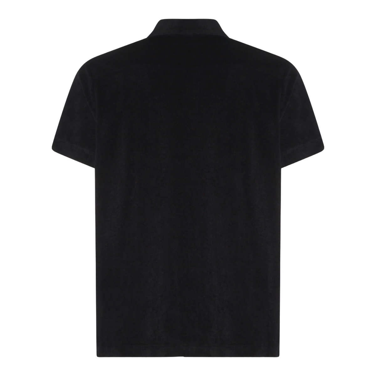 Short-Sleeved Black Shirt with Button-Down Front