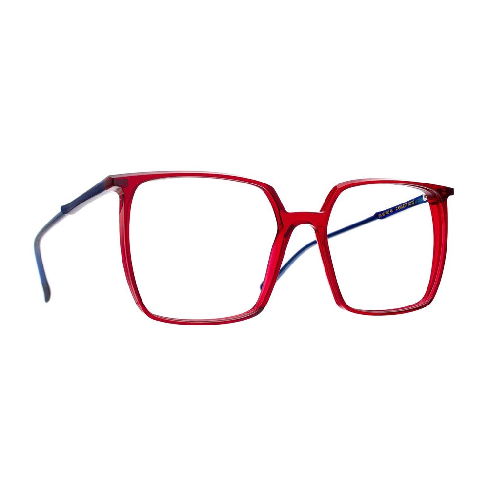 Caroline Abram Cabaret Transparent Red Acetate Square Eyeglasses