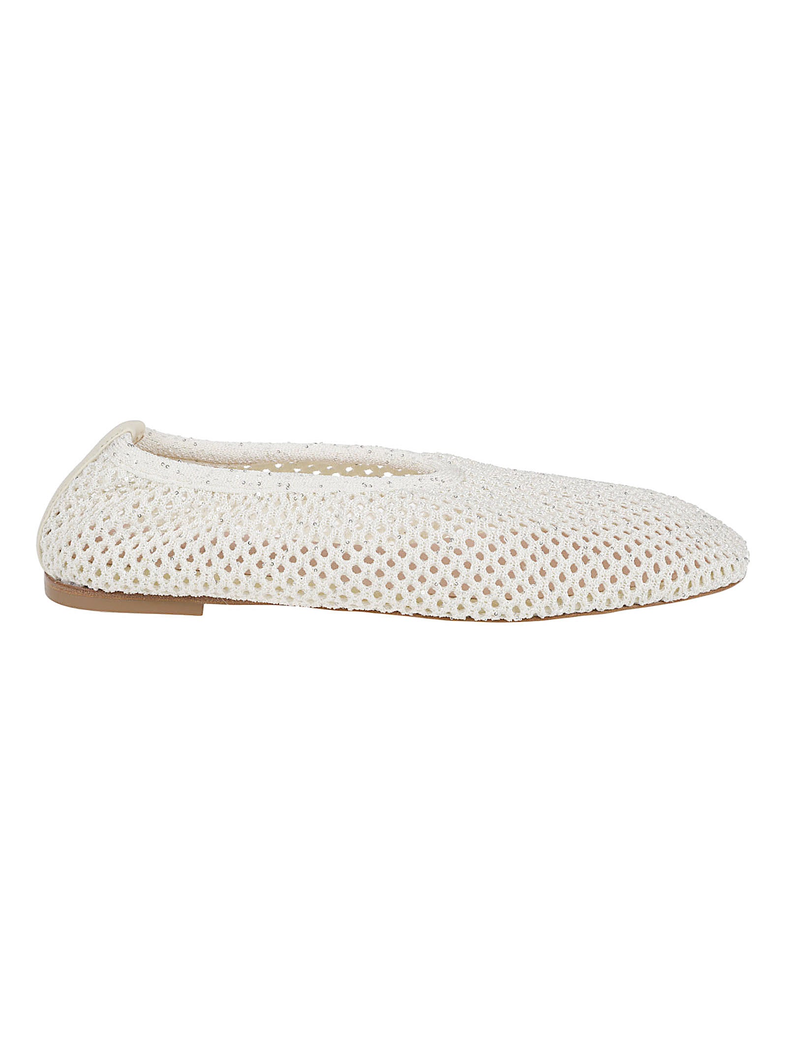Delicate Mesh Knit Flats with Sequin Embellishments