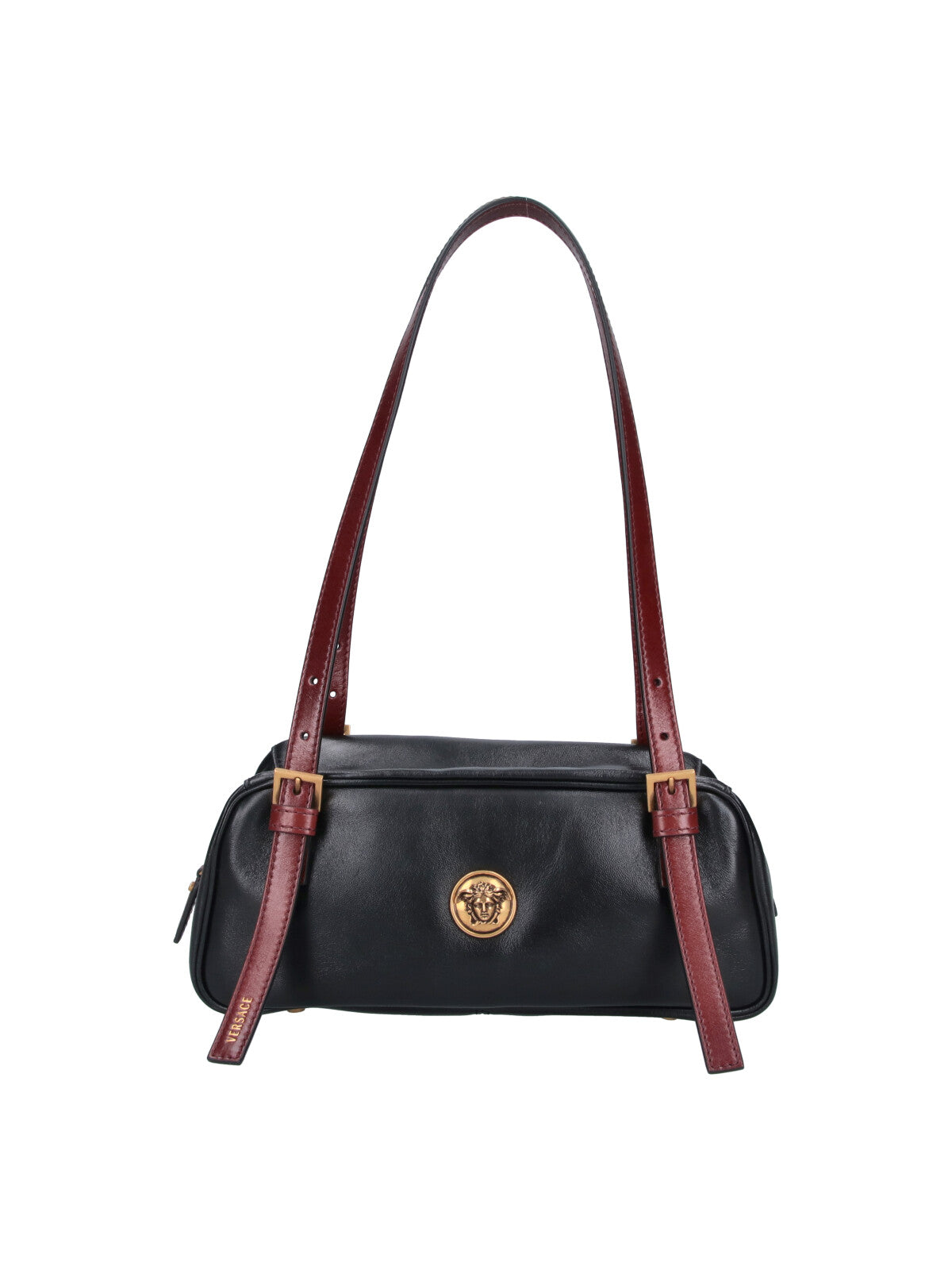 Black Emblème Rectangular Leather Bag
