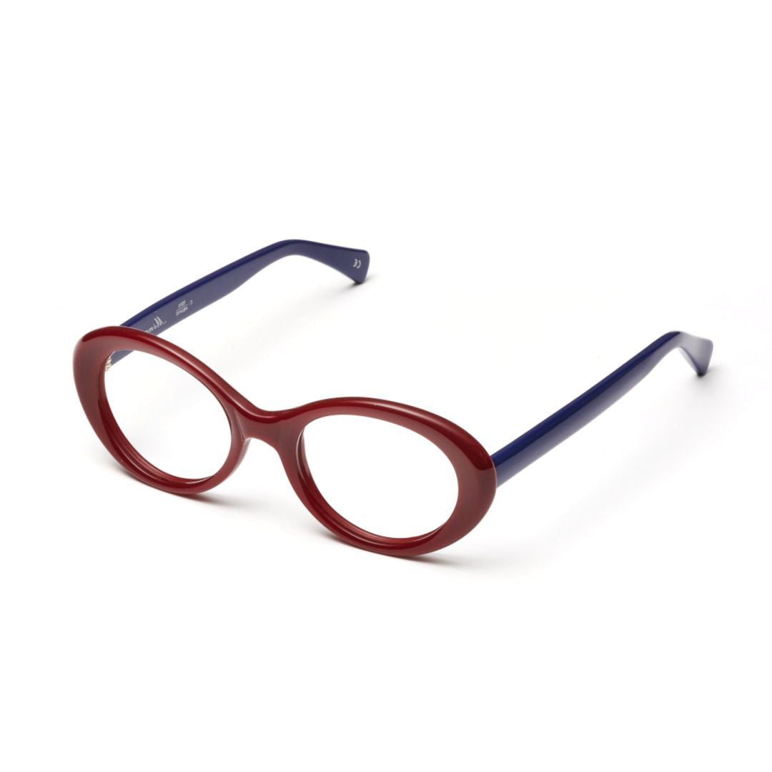 Mina Oval-Frame Sunglasses with Glossy Two-Tone Finish