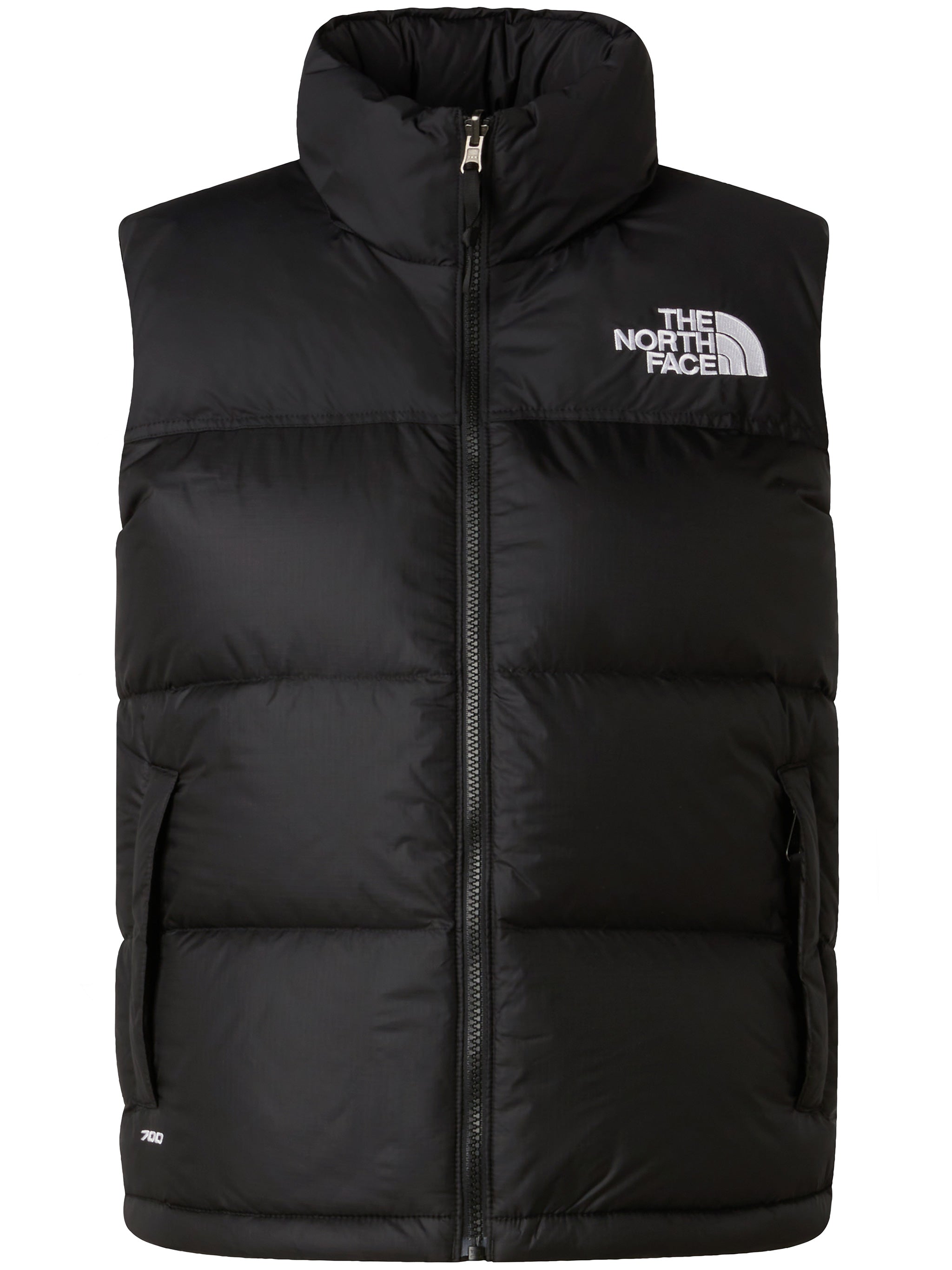 Black Retro Nuptse High-Collar Puffer Vest