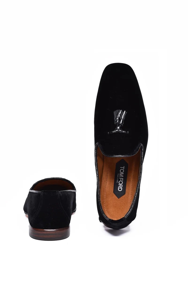 Velvet Loafers - Black