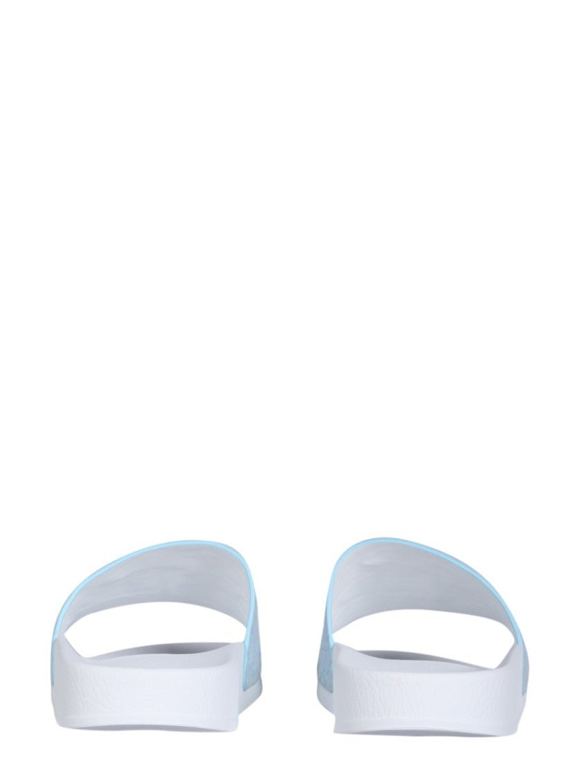 Slide Sandals With Textured Strap