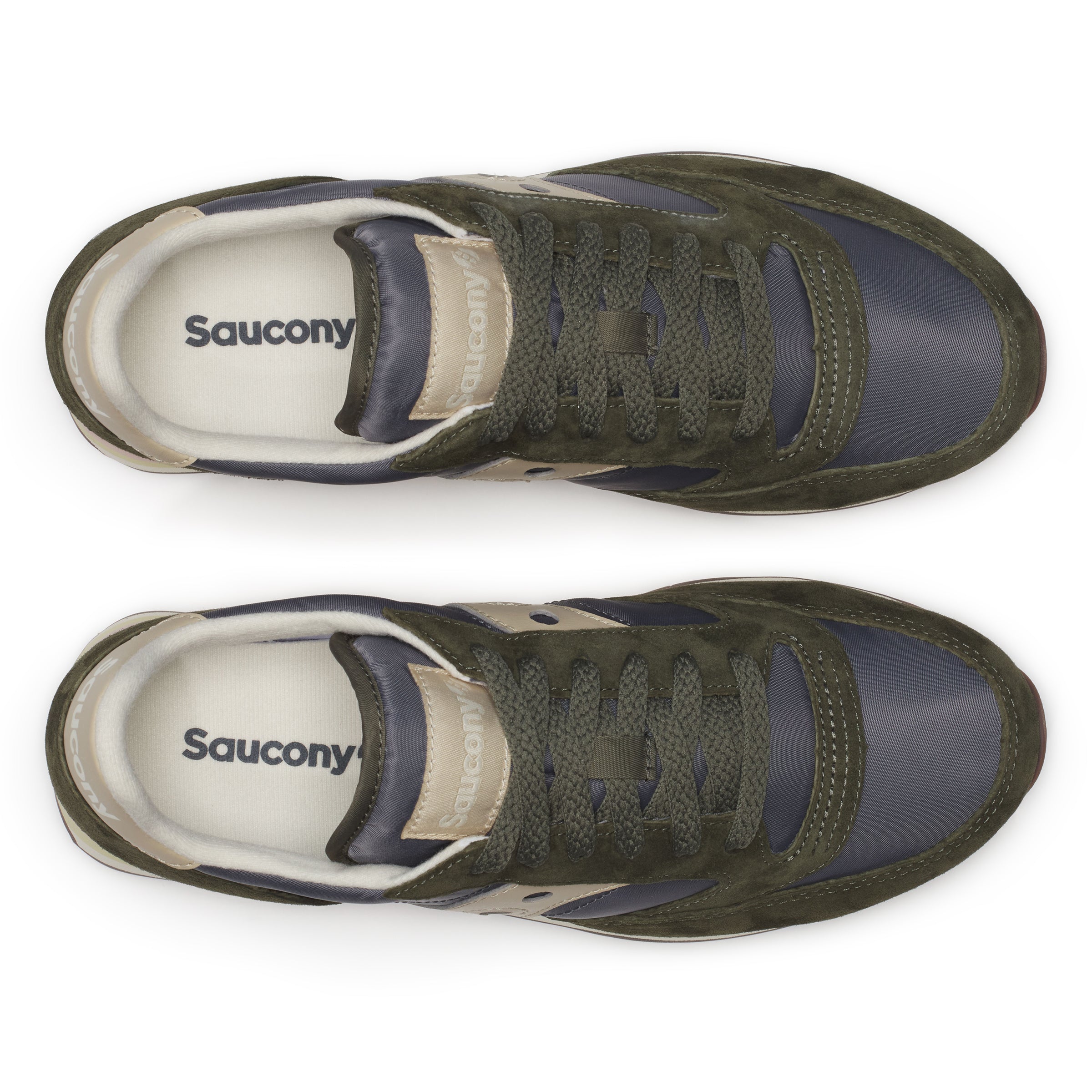 Olive Green Suede and Fabric Sneakers