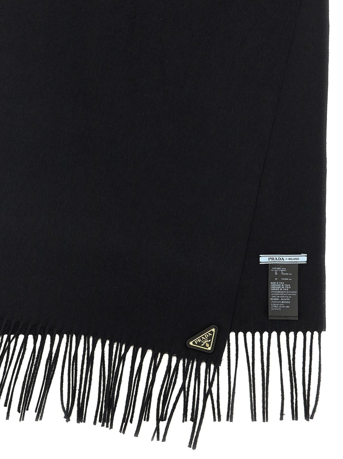 Prada Triangular Logo Cashmere Silk Scarf