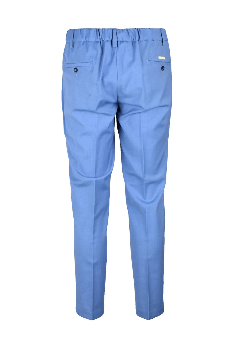 Classic Wool Stretch Trousers - Light Blue