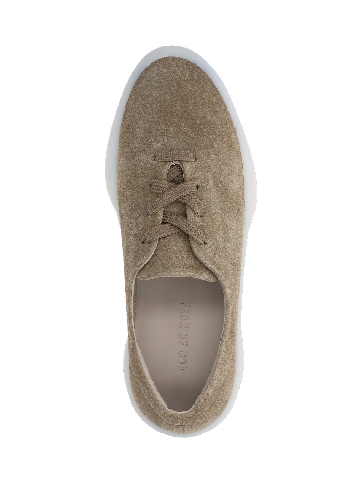 Gray Suede Low-Top Sneakers With Rounded Toe