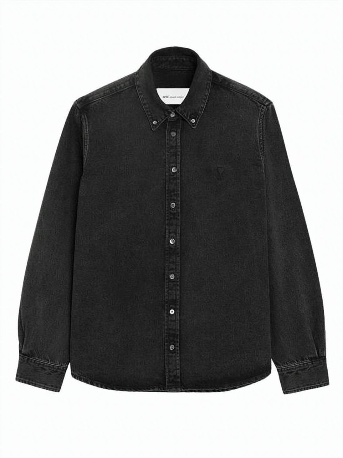 Classic Button-Up Shirt with Vertical Navy Stripes