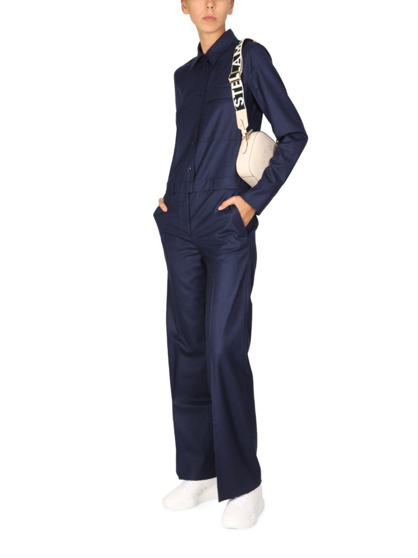 Tailored Blue Wool Jumpsuit