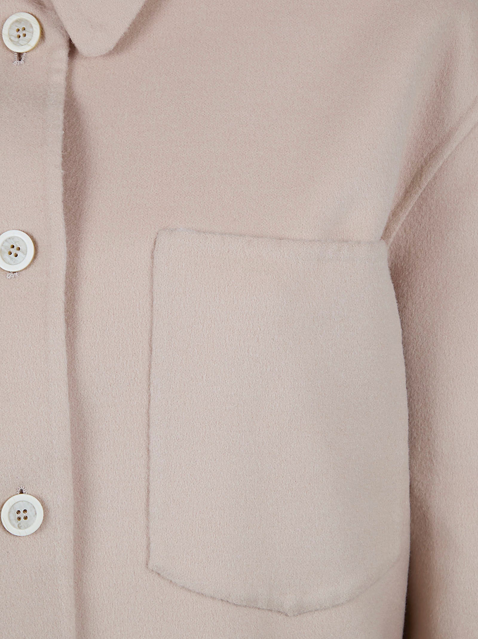 Long Oversized Shirt in Double Wool Fabric