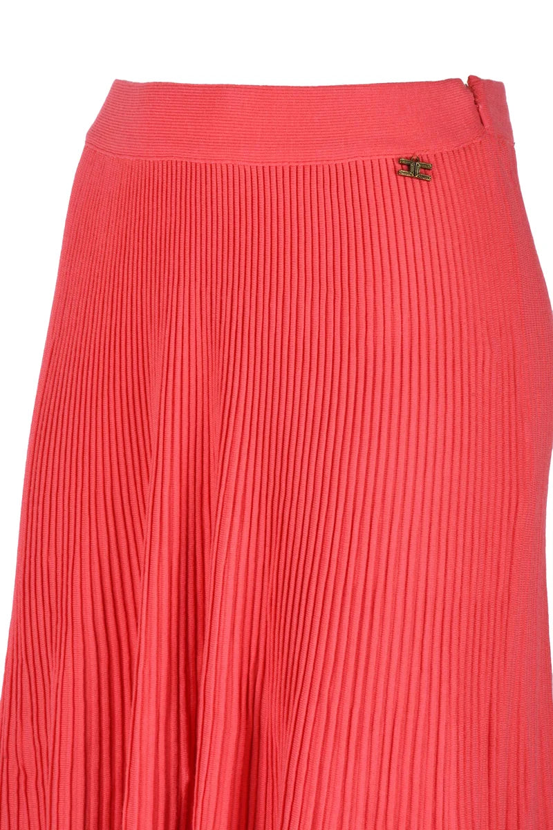 Long Knit Skirt - Red